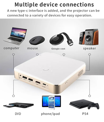 Mini S350 1080P Full HD DLP 4K 3D Home Theater Projectors WIFI Android 9 Built-in Battery