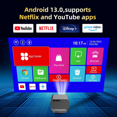 FLYIN P20 Pro 4K 350Lms 1080P Full HD Projector Auto Focus Lens LCD Lamp Android 13 Airplay Portable Home Theater Use