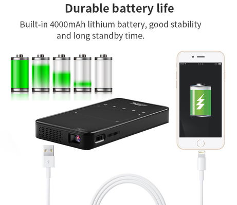 Flyin S90 4K Mini Portable Android Smart DLP Projector WIFI Bluetooth Enabled Shaped Mobile Phone US Plug LED Lamp 3D Battery
