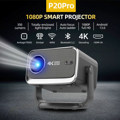FLYIN P20 Pro 4K 350Lms 1080P Full HD Projector Auto Focus Lens LCD Lamp Android 13 Airplay Portable Home Theater Use