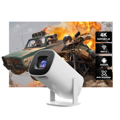 FLYIN P30 4K Ultra HD 3D Portable LED Short Throw Projector for Home Theater and Cinema Use